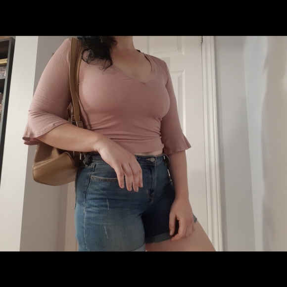 Forever 21 Ribbed Blush Crop Top - Picture 2 of 4